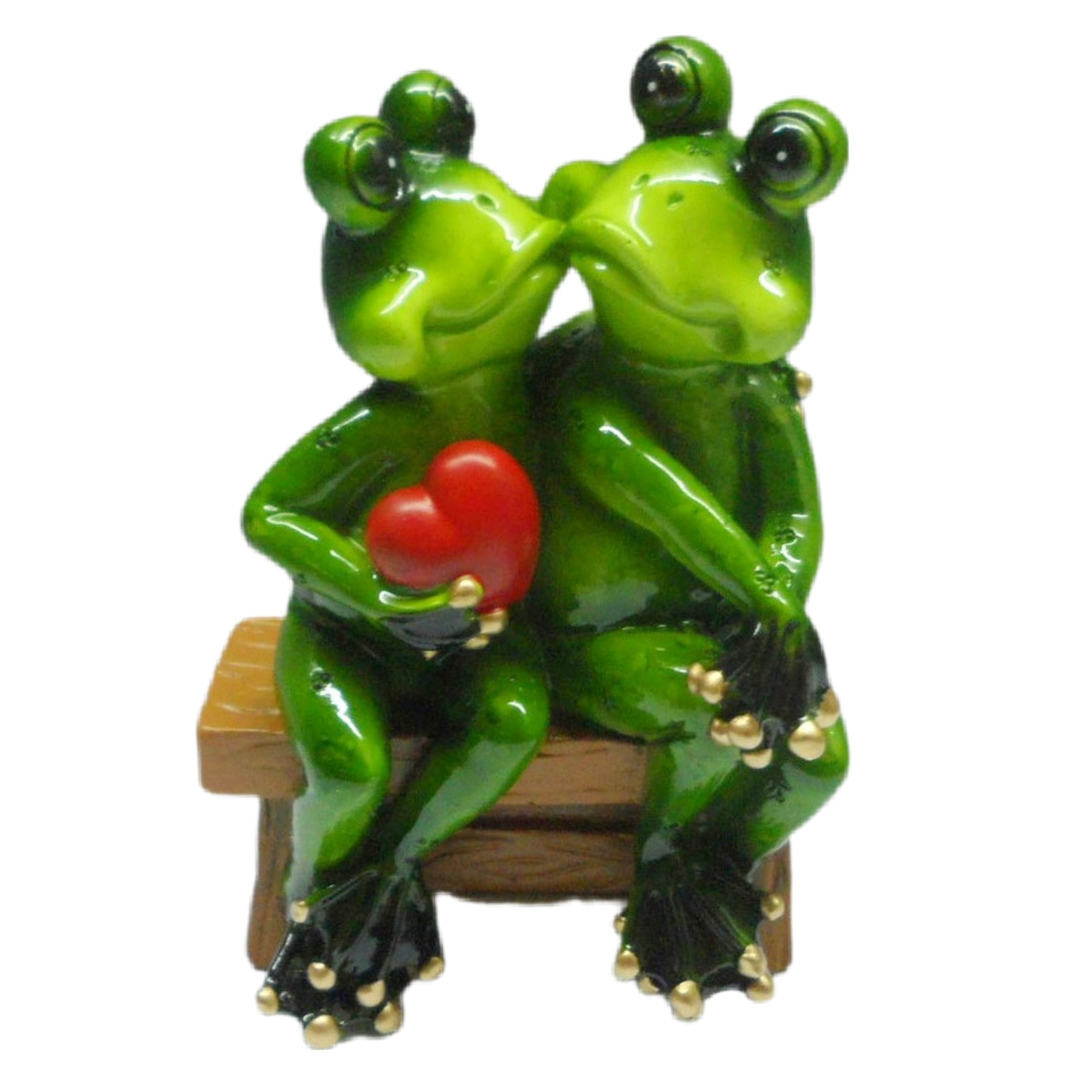 Green Marble Look Frog Lovers On Bench