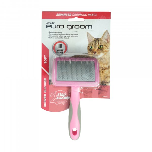 Euro Groom Soft Curved Slicker Brush