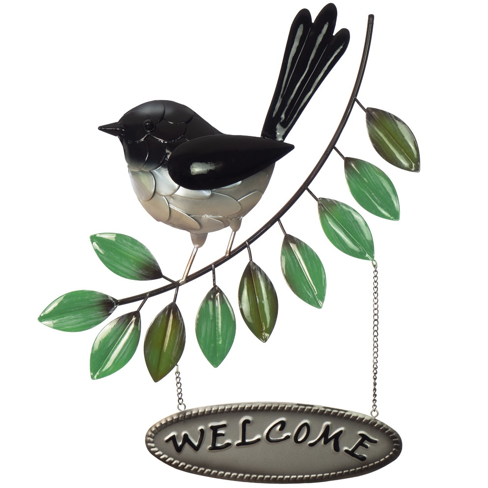 Elegant Willy Wagtail Welcome Wall Art