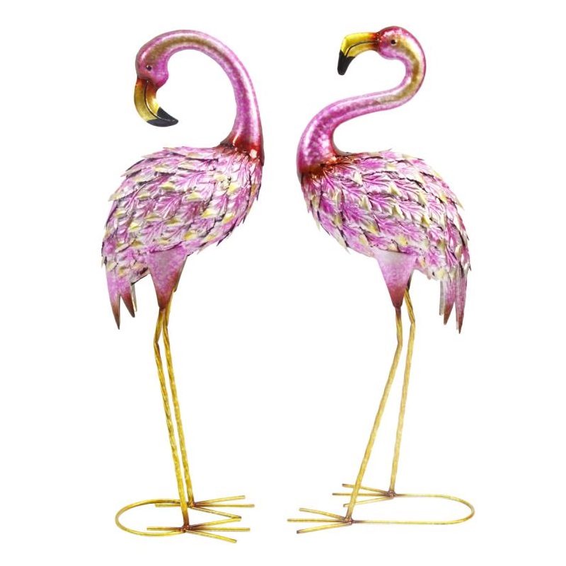 Pink & Gold Garden Flamingo