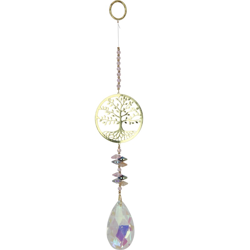 Gold Tree of Life Crystal Hanger