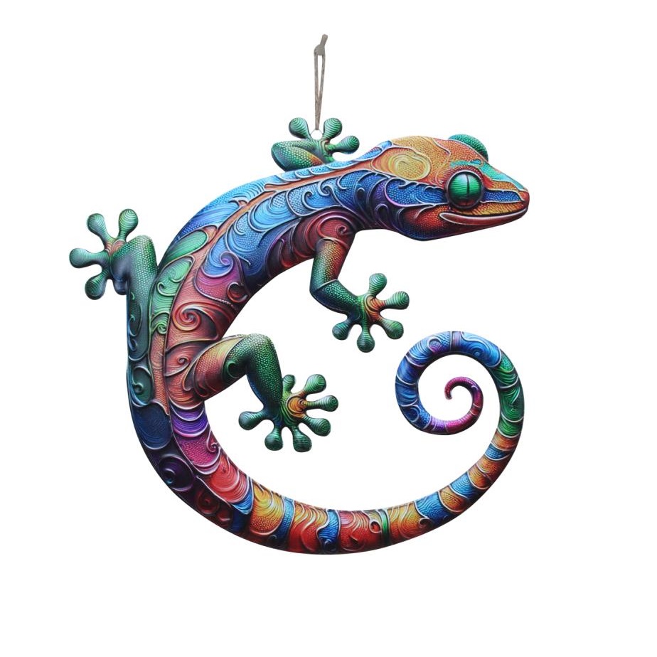 Colourful Metal Lizard Wall Art