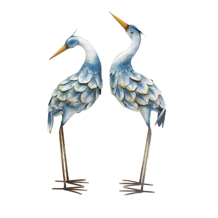 Blue & Gold Metal Stork