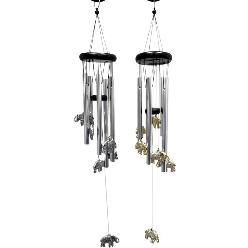 Elephant Silver or Gold Wind Chime