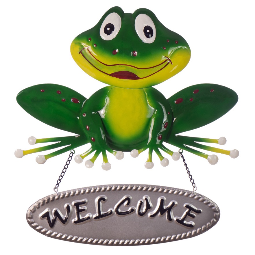 Cute Frog Welcome Wall Art