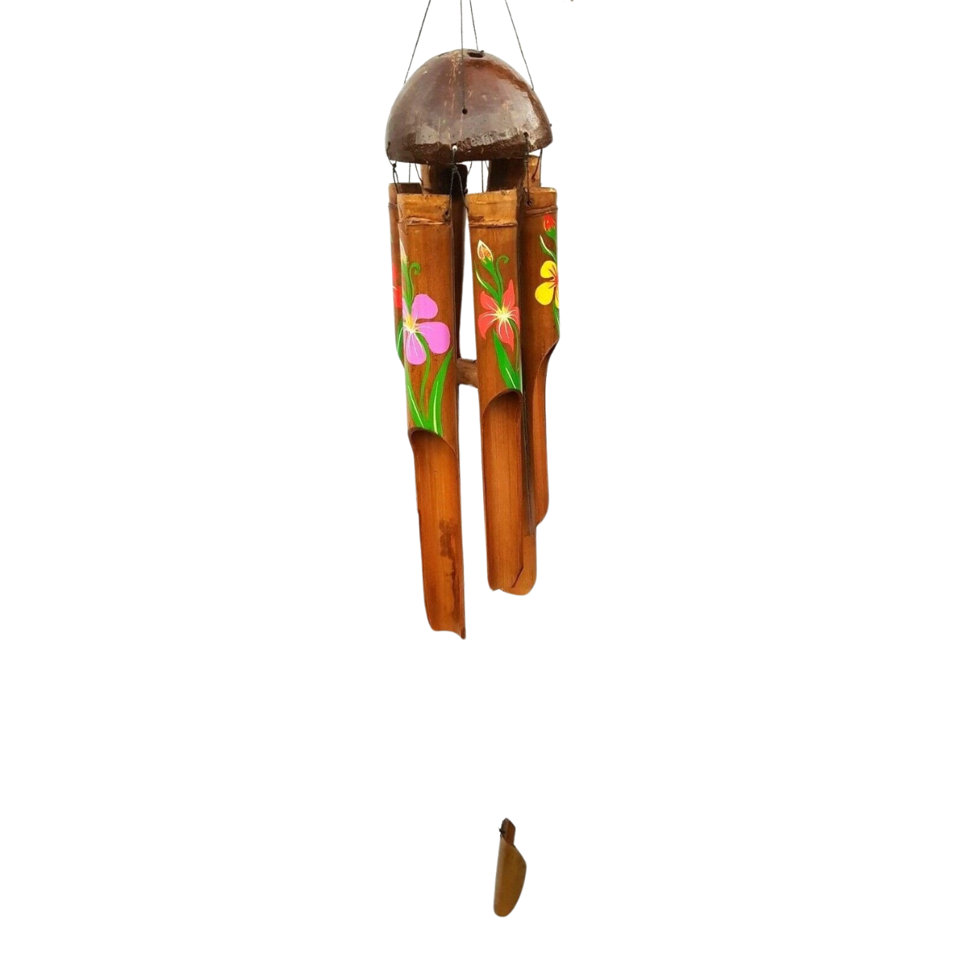 Bamboo Wind Chime w/Flower Print