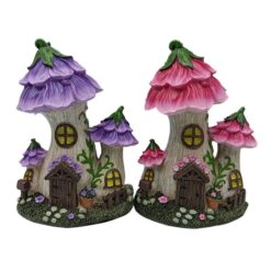 Pink / Purple Tri-Flower Fairy Garden House