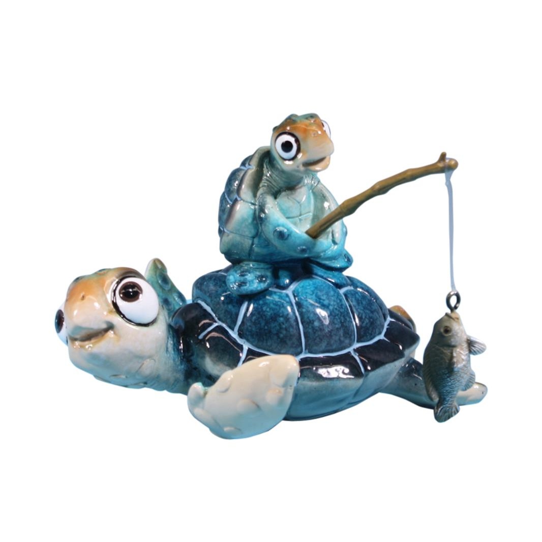 Blue Fishing Baby Turtle on Parent