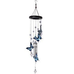 Blue Butterfly Spiral Wind Chime
