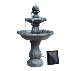 Solar 3-Tier Birdbath Water Feature - Black - ONLINE ONLY!