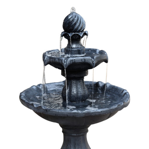 Solar 3-Tier Birdbath Water Feature - Black - ONLINE ONLY!