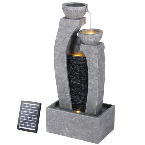 Solar 2-Tier Bowl w/Waterwall Water Feature - ONLINE ONLY!