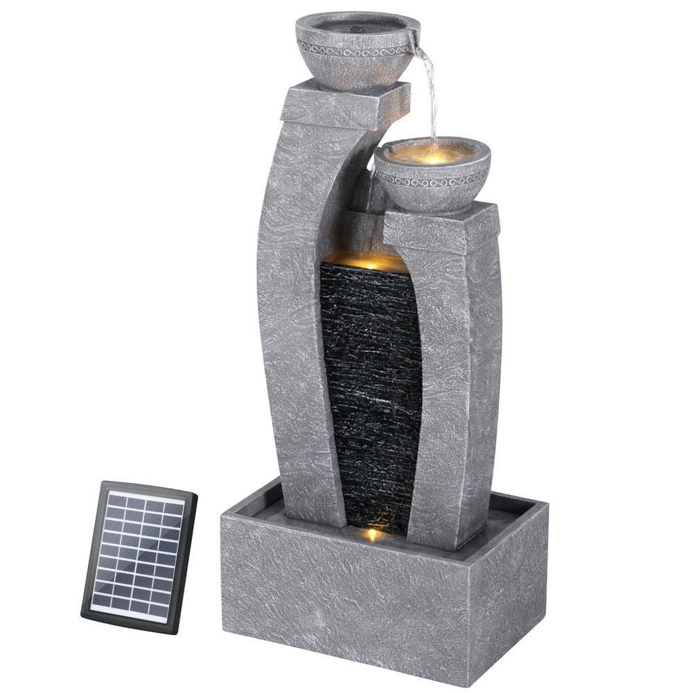 Solar 2-Tier Bowl w/Waterwall Water Feature – ONLINE ONLY!