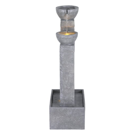 Solar 2-Tier Bowl w/Waterwall Water Feature - ONLINE ONLY!
