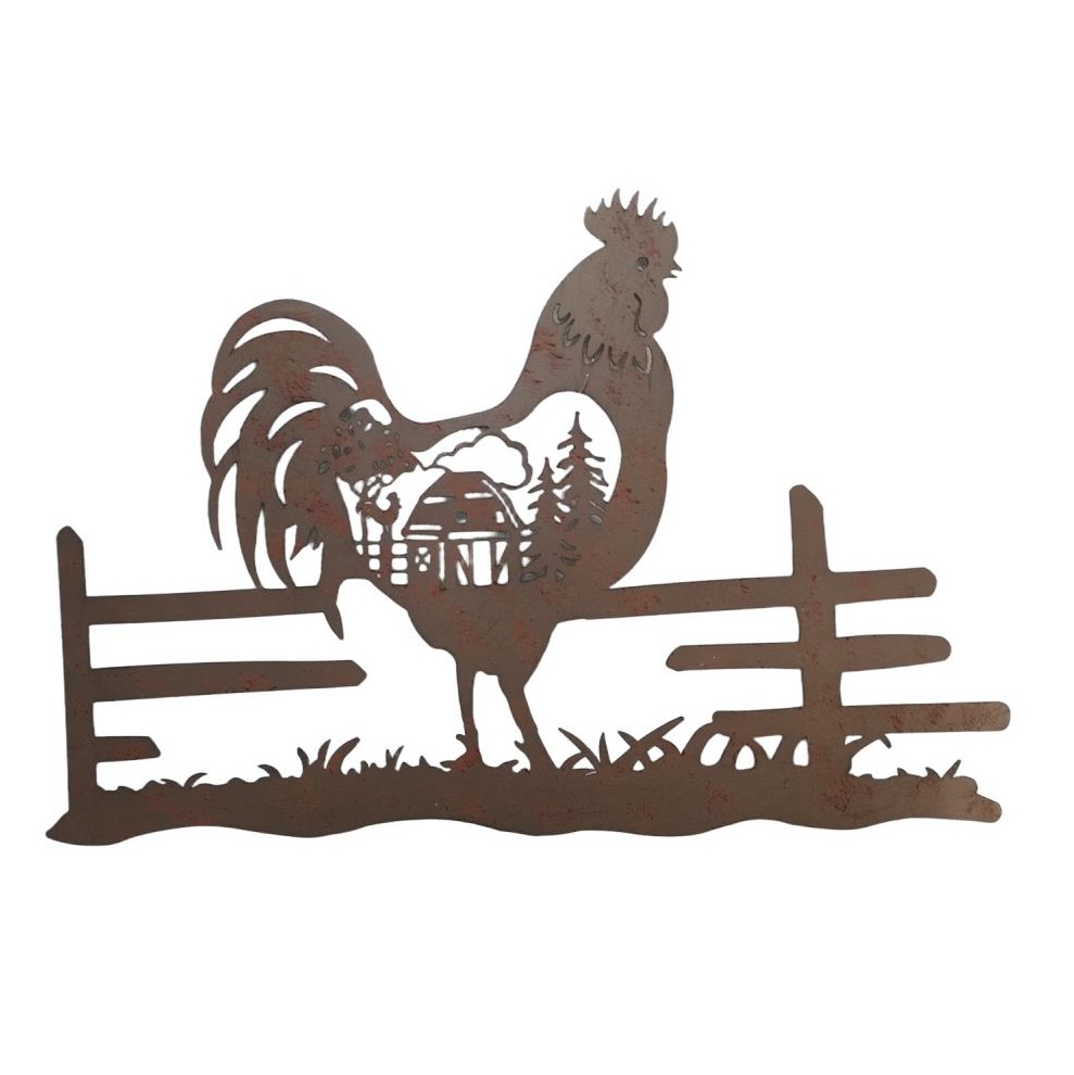 Metal Farmyard Rooster Wall Art