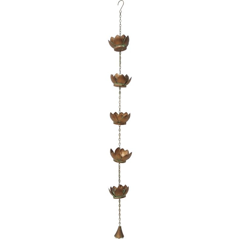 Cast Iron Lotus Flower Rain Chain
