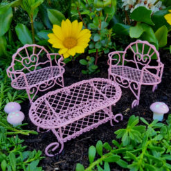 Metal Filigree 3-Pce Furniture Set – Pink