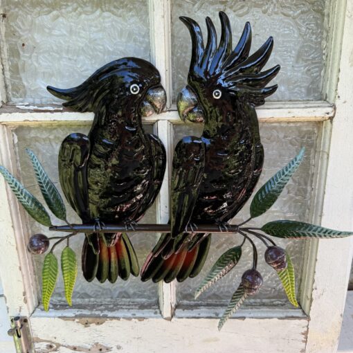 Black Cockatoo Companions Metal Wall Art