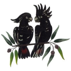 Black Cockatoo Companions Metal Wall Art