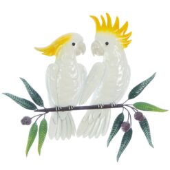 White Cockatoo Companions Metal Wall Art