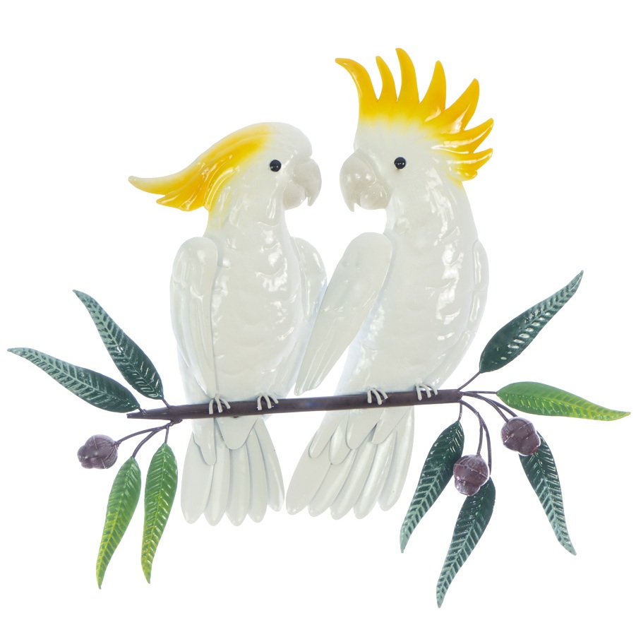 White Cockatoo Companions Metal Wall Art