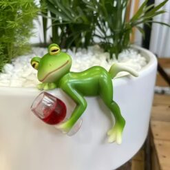 Frog w/Wine Glass Pot Hanger