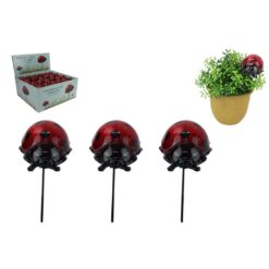Marble Look Ladybug Garden Stake