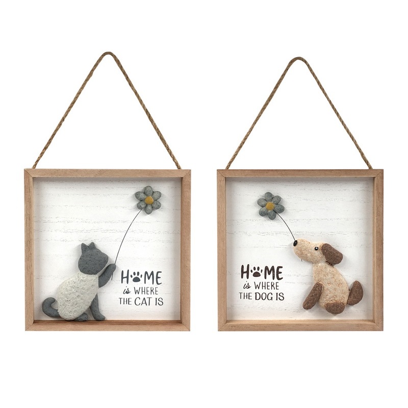 Hanging Home Plaque with Cat or Dog Design